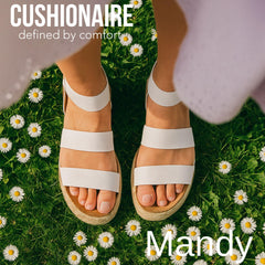 CUSHIONAIRE Mandy Wedge Sandals for Women Strappy Platform Sandals with Arch Support, Cute Summer Espadrille-Style Platform Dressy Slip-On
