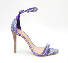 Schutz Cadey-Lee Purple Cherry Nubuck Ankle Strap Two Piece Single Sole Sandals