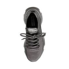 Steve Madden Maxima Charcoal Grey Lace Up Sneakers Boyfriend Chunky Platform