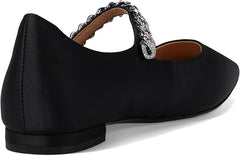 Cole Haan Bridge Mary Jane Black Satin Squared Toe Classic Flat Ballet Loafers