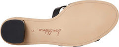 Sam Edelman Illie Black Slip On Open Rounded Toe Block Heeled Slides Sandals