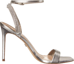 Sam Edelman Ophelia Soft Silver Open Toe Ankle Strap Stiletto Heeled Sandals