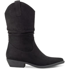 Style & Co. Dannaa Black Suede Embroidered Cowboy Western Boots Black 7