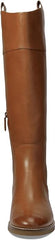 Cole Haan Hampshire British Tan Leather Rounded Toe Pull On Stacked Heel Boots