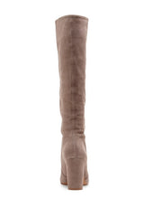 Vince Camuto Sessily Foxy Taupe Suede Slouchy Chunky Block Heel Knee High Boot