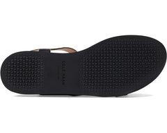 Cole Haan Mirabelle Black Leather Strappy Open Toe Ankle Strap Flats Sandals