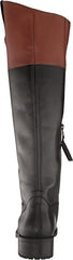 Sam Edelman Drina Black/Dark Bourbon Almond Toe Chunky Heel Knee High Boots