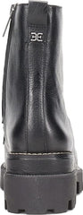 Sam Edelman Garret Black Waterproof Leather Lace Up Platform Combat Ankle Boots