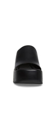 Steve Madden Pepe30 Black Leat Leather Square Toe Lug Sole Platform Mule Sandals