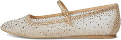 Dolce Vita Reyes Gold Mesh Mary Jane Squared Toe Slip On Fashion Ballet Flats