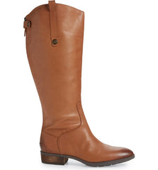 Sam Edelman Penny Whiskey Knee-High Leather Rounded Toe Western Cowboy Boot