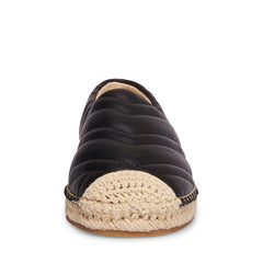 Steve Madden Winnow Black Slip On Rounded Toe Chevron Quilted Flat