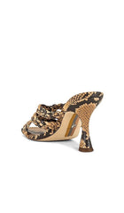 Sam Edelman Marjorie Dark Wheat Leather Open Toe Spool Heeled Dress Sandals