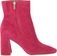 Sam Edelman Codie Magenta Rose Side Zipper Squared Toe Block Heel Fashion Boots