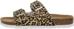 Cushionaire ladies slip on sandals adjustable buckles