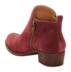 Lucky Brand Women's Basel Sugar Red Low Cut Ankle Booties