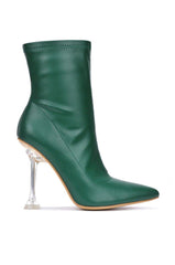 Renee Ankle Boot Pointed Toe Perspex Clear Stiletto Heel Ankle Fashion Booties
