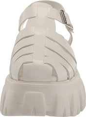 Steve Madden Echo White Ankle Strap Chunky Platform Block Heel Fisherman Sandals