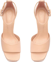 Schutz Lenne/Elsie Sweet Rose Ankle Strap Open Toe Block Heel Platform Sandals