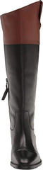 Sam Edelman Drina Black/Dark Bourbon Almond Toe Chunky Heel Knee High Boots