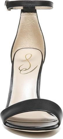 Sam Edelman Yaro Black Leather Ankle Strap Open Toe Block Heeled Dress Sandals