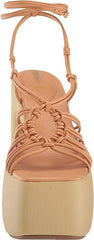 Sam Edelman Gia Natural Sand Platform Knotted Strappy Block Heeled Sandals