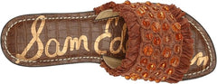Sam Edelman Gladys Cuoio Raffia Open Toe Slip On Flat Slides Fashion Sandals