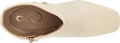 Sam Edelman Florah Modern Ivory Squared Toe Block Heel Buckle Detail Ankle Boots