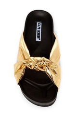 Cape Robbin Moira-35 Styled Comfortable Slip On Open Toe Flat Sandals Shoes