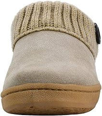 Clarks Stone Knitted Collar Winter Clog Rounded Closed Toe Slippers