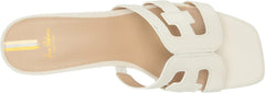 Sam Edelman Dev Bright White Cork Platform Slip On Block Heeled Open Toe Sandals