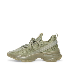 Steve Madden Maxima Green/Multi Lace Up Boyfriend Chunky Platform Sneakers