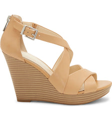 Jessica Simpson Jakayla Buff Nude Leather open Toe Platform Wedge Sandals