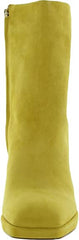 Sam Edelman Jaye Yellow Suede Block Heeled Squared Toe Platform Ankle Boots