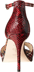 Jessica Simpson Daisile Red Combo Ankle Strap Open Toe Pump Stiletto Sandals