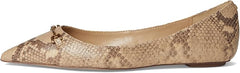 Sam Edelman Nori Light Oak Multi Pointed Toe Chain Detailed Slip On Ballet Flats