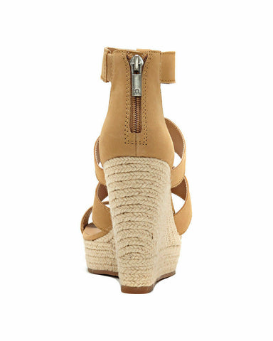 Lucky Brand Lateera SandBox Nubuck Leather Platform Wedge Espadrille Sandals