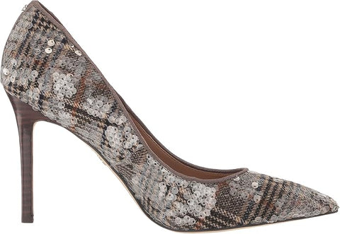 Sam Edelman Hazel Grey Tweed Multi Stiletto Heeled Dress Shoes Pointed Toe Pumps