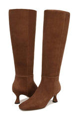 Sam Edelman Leigh 3 Toasted Coconut Pointed Toe Spooled Heel Knee High Boots