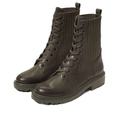 Sam Edelman Lydell Alpine Green Block Heel Round Toe Lace Up Combat Ankle Boots