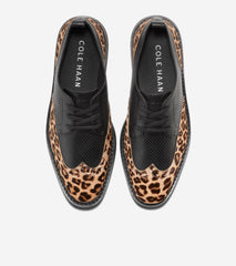 Cole Haan Original Grand Platform Wingtip Oxford Black/Cheetah Print Sneakers