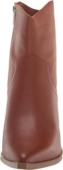 Steve Madden Cate Cognac Leather Block Heel Pointed Toe Pull On Fashion Boots