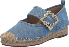 Sam Edelman Maddy Montrose Blue Cap Toe Mary Jane Espadrille Ballet Flats