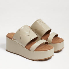 Sam Edelman Sasha Stone Slip On Open Toe Strappy Wedge Heel Platforms Sandals