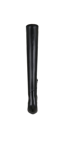 Steve Madden Vivee Black Paris Pointed Toe Stiletto Heel Over The Knee Boots
