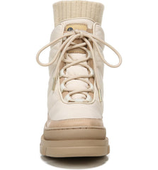 Sam Edelman Tabitha Moonbeam Lace Up Quilted Ribbed Cuff Combat Chunky Boots