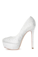 Lauren Lorraine Victoria Platform Pump Rhinestone High Heel Formal Dress Shoes