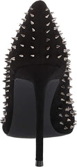 Steve Madden Vala-S Black Stud Printed High Stiletto Pointed Toe Dress Pumps