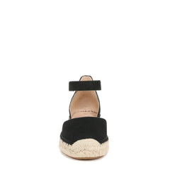 Naturalizer Sole Wren Black Fabric Fashion Ankle Strap Low Heel Espadrille Sandals