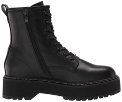 Steve Madden Bettyy Black Leather Lace Up Platform Combat Boot